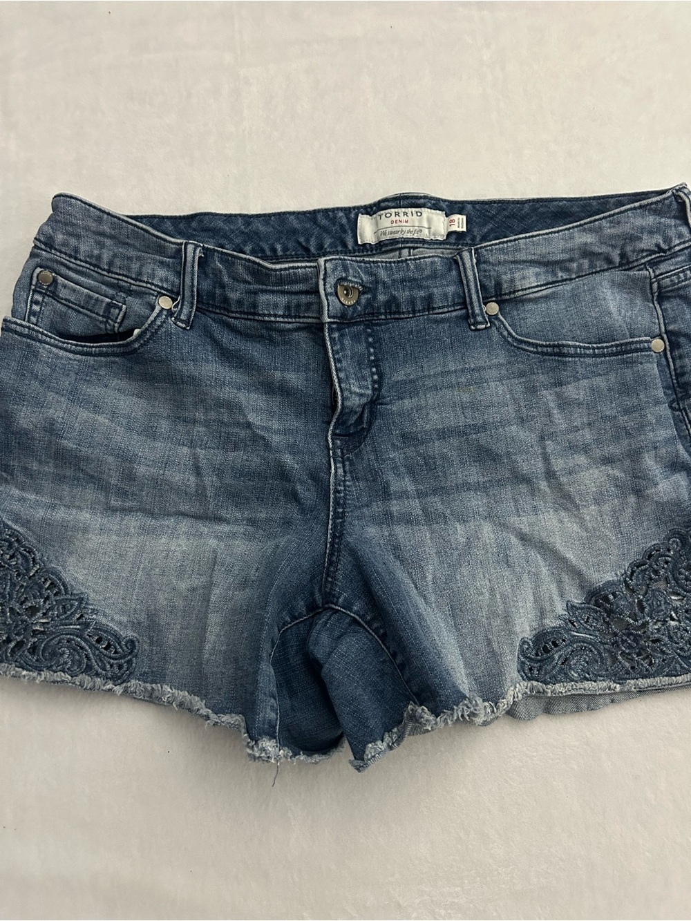 torrid Medium Blue Denim Waistband Detail Jeans